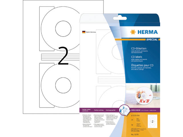 ETIKET HERMA 5079 CD 116MM 50ST 1