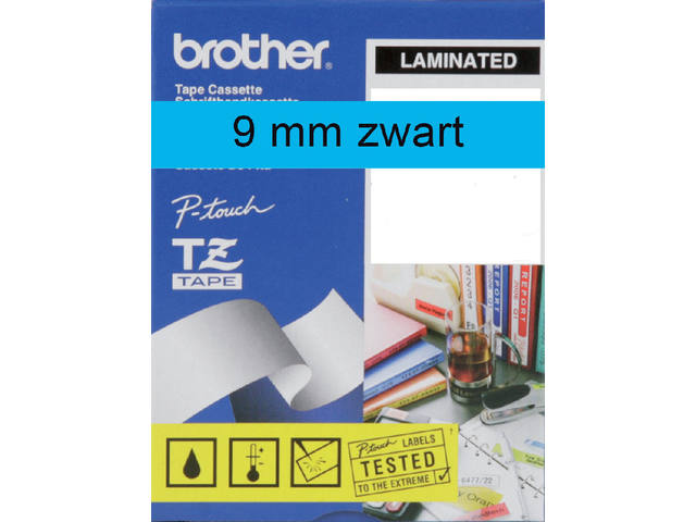 LABELTAPE BROTHER TZE-521 9MMX8M BLAUW/ZWART 2