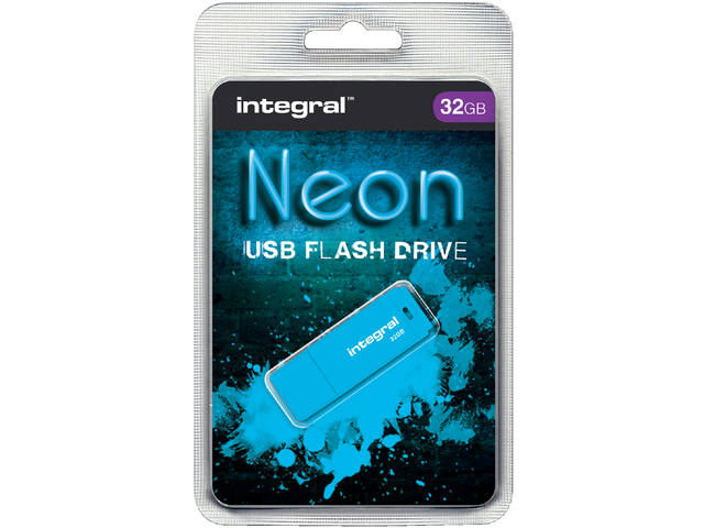 USB-STICK INTEGRAL FD 32GB NEON BLAUW 1