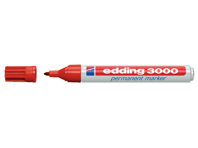 Viltstift edding 3000 rond 1.5-3mm rood 1