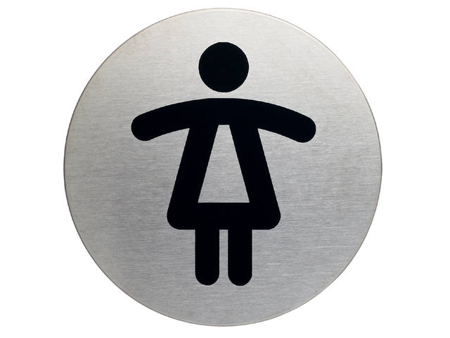 INFOBORD PICTOGRAM DURABLE WC DAMES ROND 83MM 1